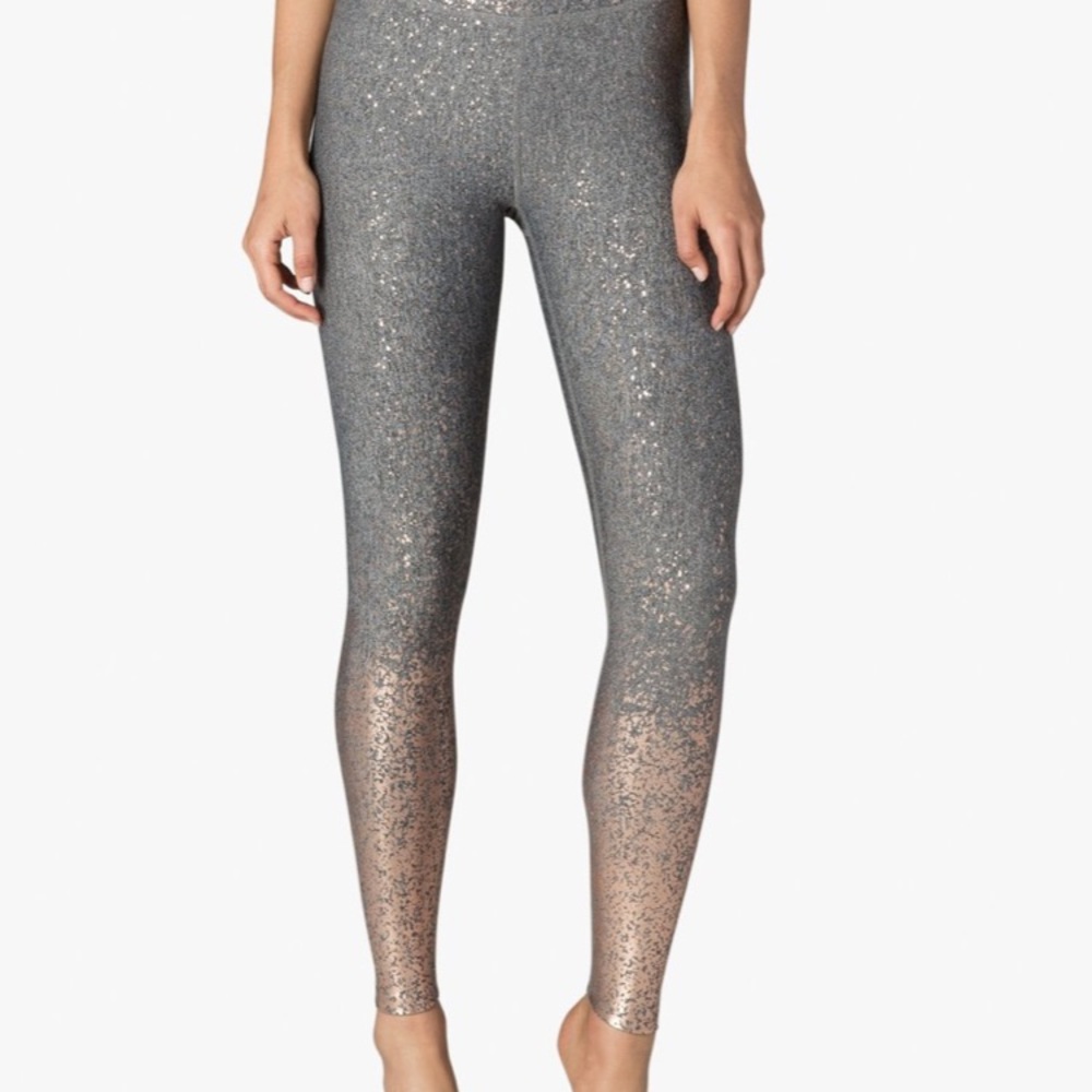 Beyond Yoga Gray Sparkle Leggings